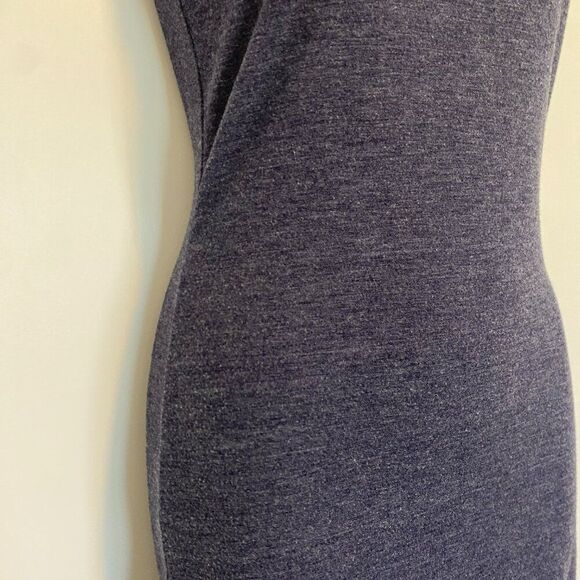 Blue Slate High Neck Sleeveless Knit Midi Dress Bodycon Fitted Dress Size Small - Picture 2 of 4